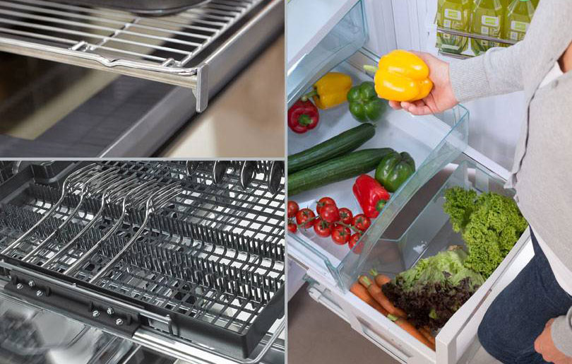 Modern kitchen cabinet with vegetables